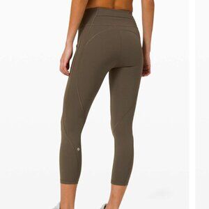 Lululemon Time To Sweat Crop 23" Dark Olive, Size 4